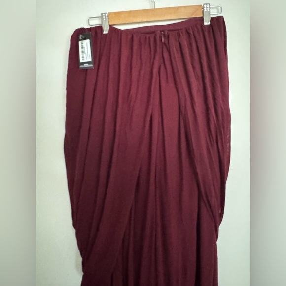 PLT label mulberry mesh drape bandeau maxi dress - Picture 8 of 9